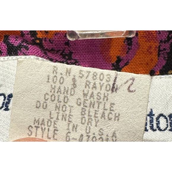 Vintage Norton McNaughton Size 16 Floral Print Blouse Colorful Artsy Boho VTG - Picture 7 of 8